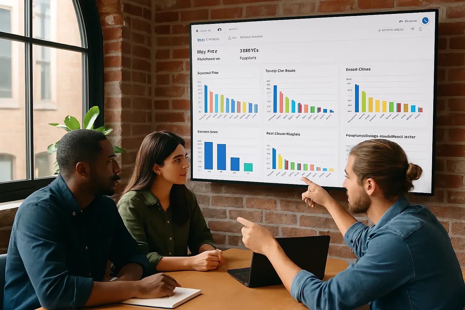 Fleet operators reviewing dispatch analytics