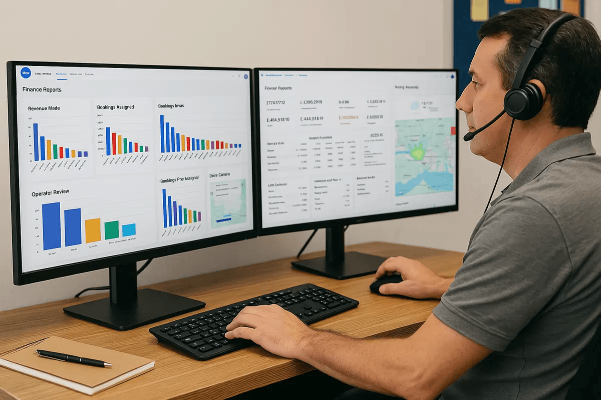 A MyRide call centre operator handling an incoming passenger call.